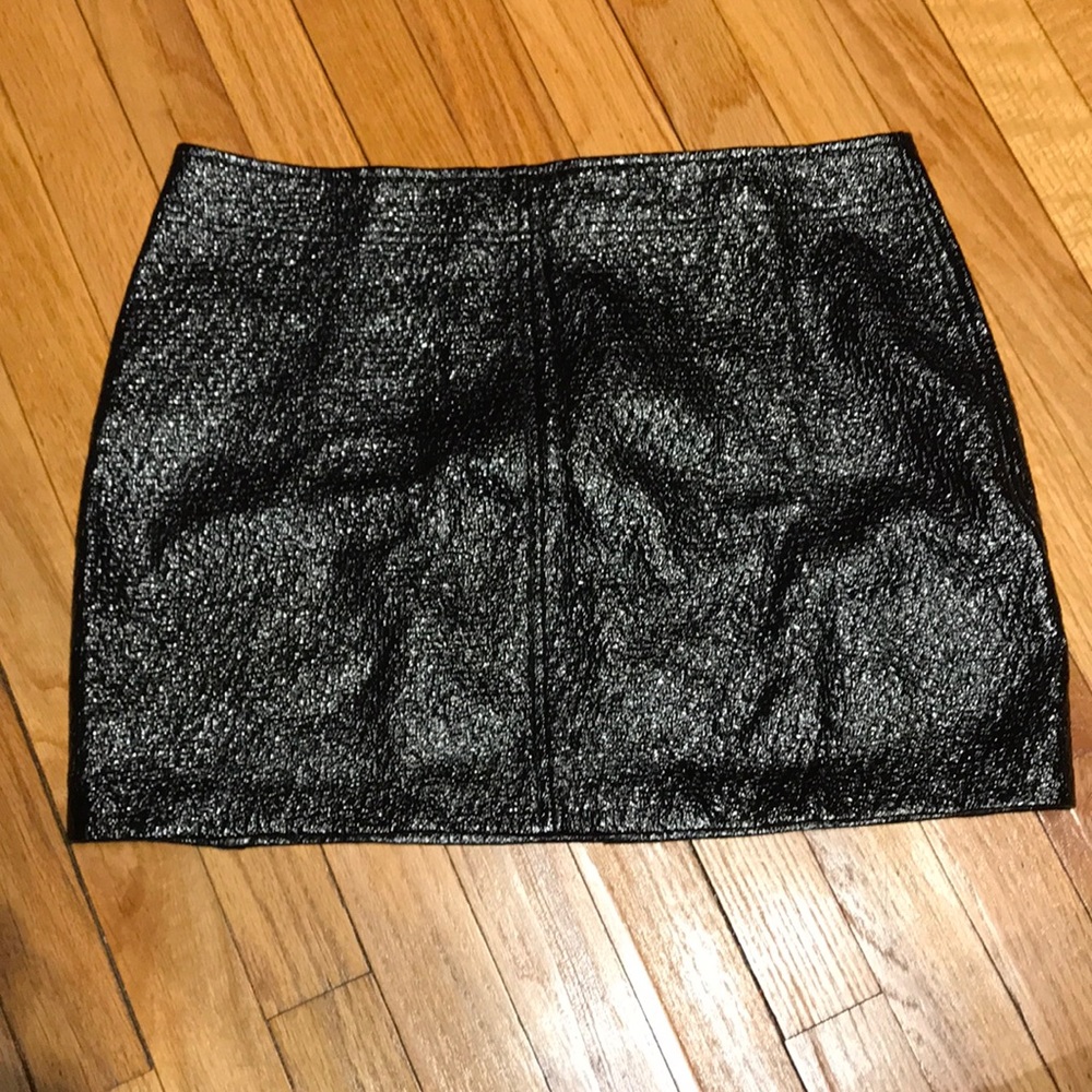 🎯Zara Wet Glossy y2k vintage Black mini skirt sz L faux leather club goth night
